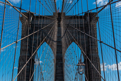 Low angle view of suspension bridge