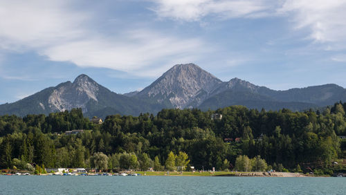 Scenic view of lake against mountains