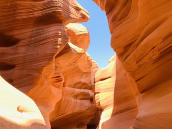 Low angle view of rock formation