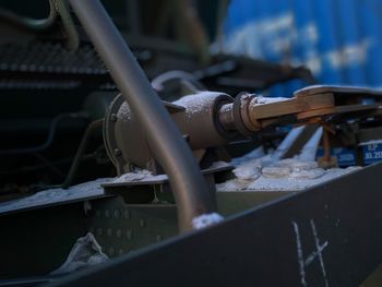Close-up of rusty machine part