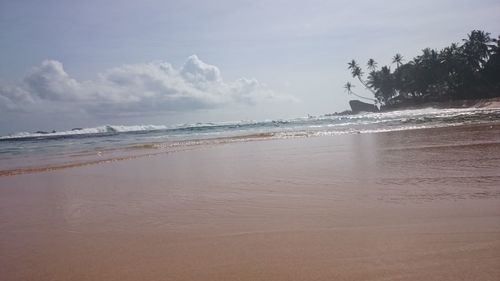 Scenic view of beach against sky