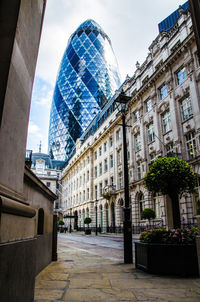 Low angle view of buildings against sky