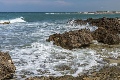 Colors and atmosphere of the puglia sea. italy.