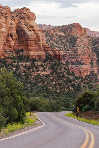 Road amidst rock formations