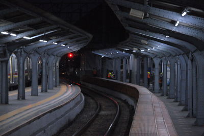 Empty railroad station platform