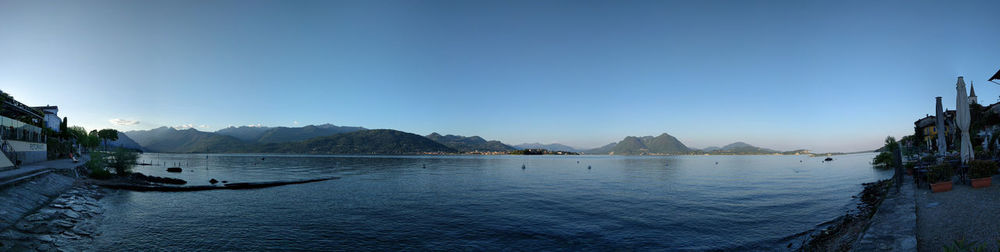 Scenic view of calm sea against clear sky