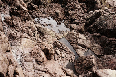 Full frame shot of rock formation on land