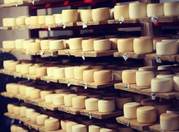 View of cheeses