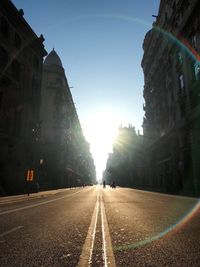 View of road at sunrise