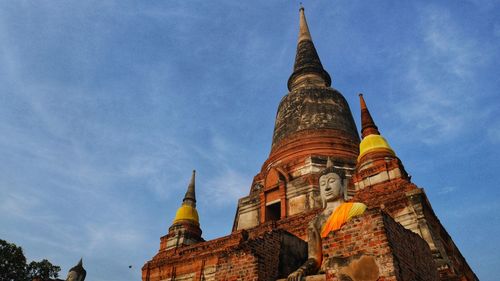 Low angle view of temple against sky