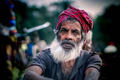 Portrait of man wearing hat outdoors