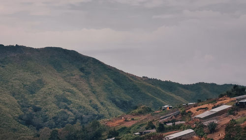 High angle view of landscape against sky