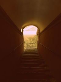 Steps leading towards tunnel