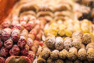 Close-up of dessert seen through glass