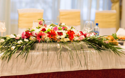 Close-up of flowering plant on table