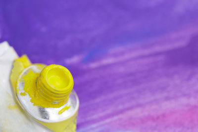 Close-up of paint tube