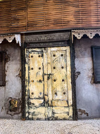 Closed door of old building