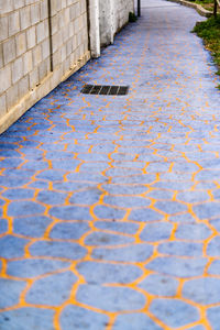 High angle view of footpath