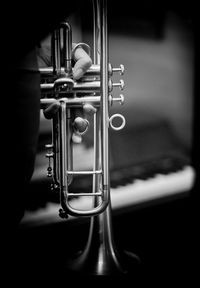 Close-up of man playing saxophone