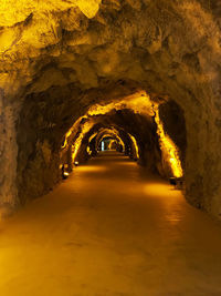 Interior of illuminated tunnel