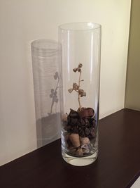 Close-up of jar on table at home