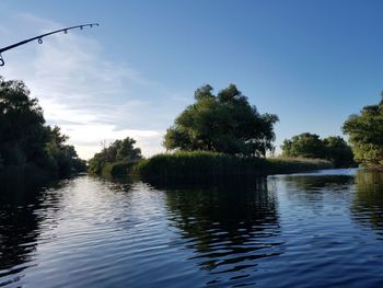 Scenic view of river against clear sky