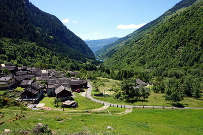 Scenic view of landscape and mountains against sky