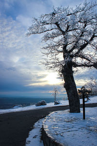 Scenic view of frozen sea against sky