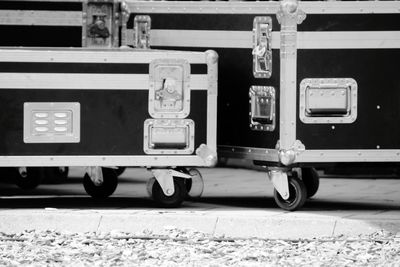 Close up of rolling suitcase