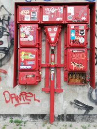 Close-up of text on wall