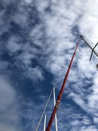Low angle view of sailboat against sky