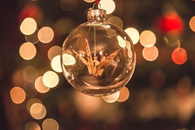 Close-up of illuminated christmas decoration