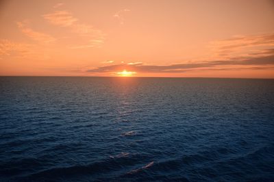 Scenic view of sea at sunset