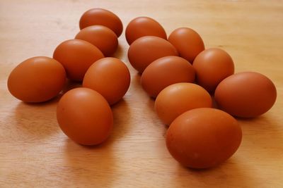 High angle view of tomatoes on table