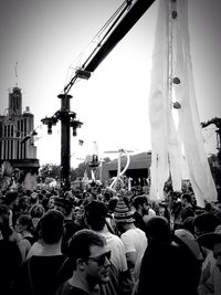 Group of people in front of building