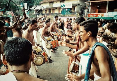 People playing at music concert