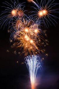 Low angle view of firework display