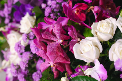 Close-up of pink rose bouquet