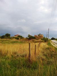 Scenic view of field against sky