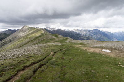 Scenic view of mountains against sky