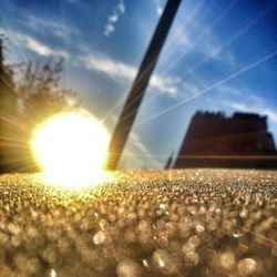 Low angle view of sun during sunset