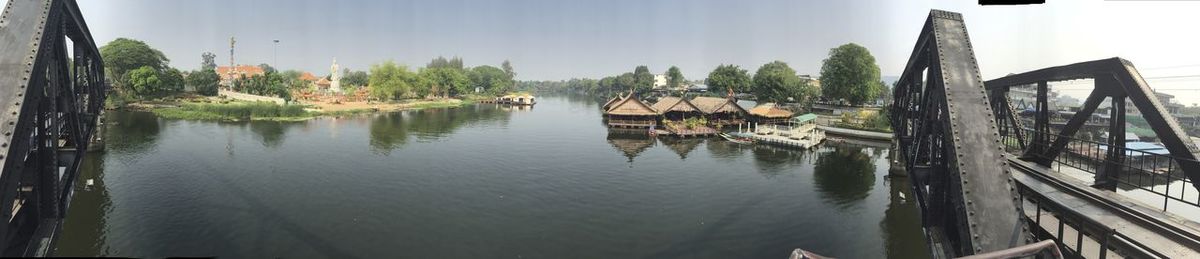 View of boats in river