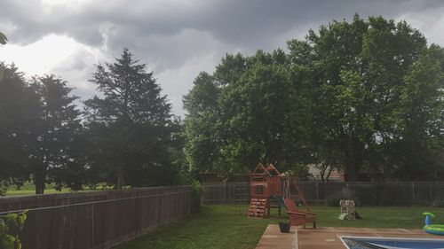 People in park against sky