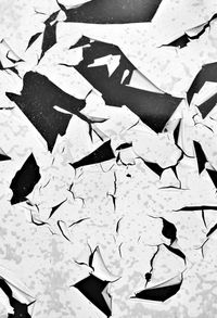 High angle view of broken paper