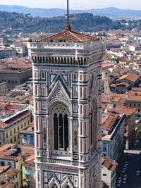 High angle view of buildings in city