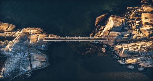 Aerial view of bridge over river