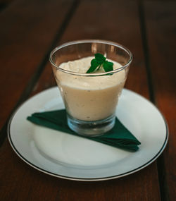 Close-up of drink in glass on table