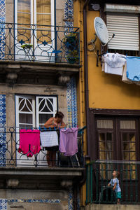 People outside building