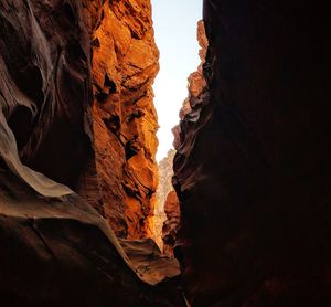 Low angle view of rock formation in cave