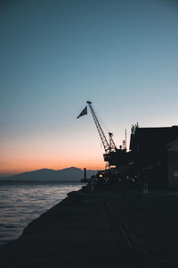 Cranes at sunset